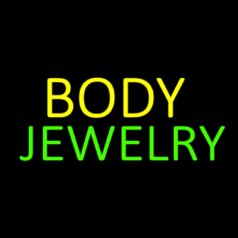 Body Jewelry Block Neon Skilt