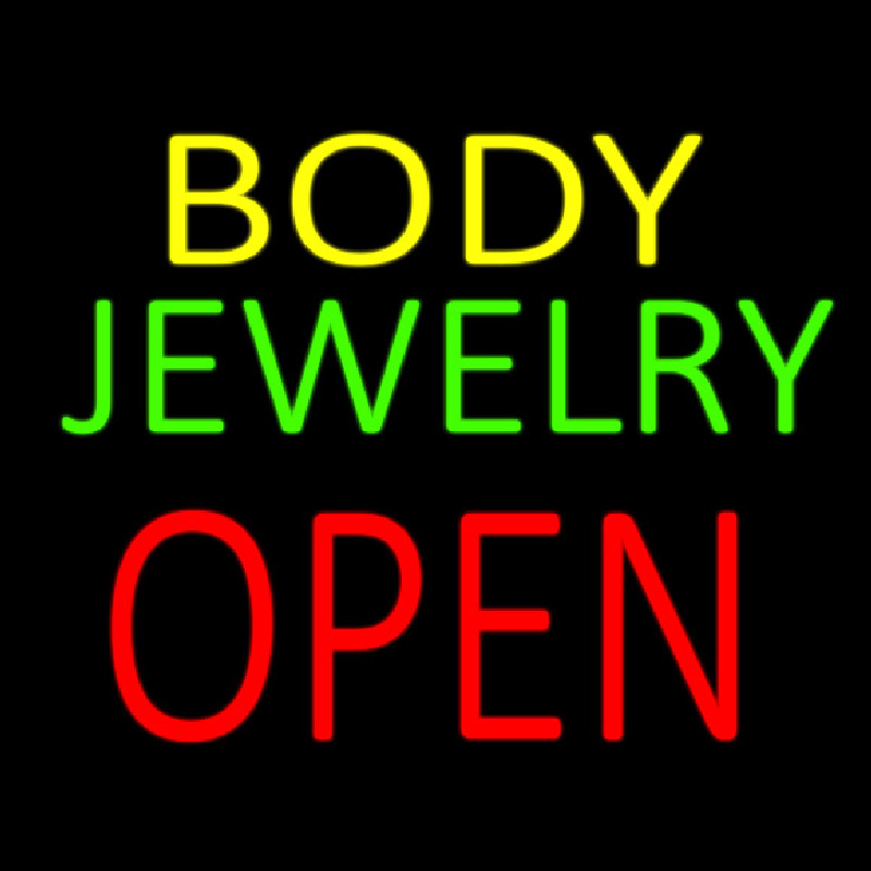Body Jewelry Open In Block Neon Skilt