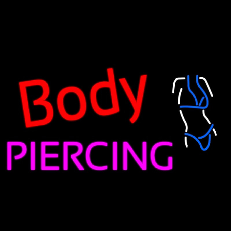 Body Piercing Logo Neon Skilt