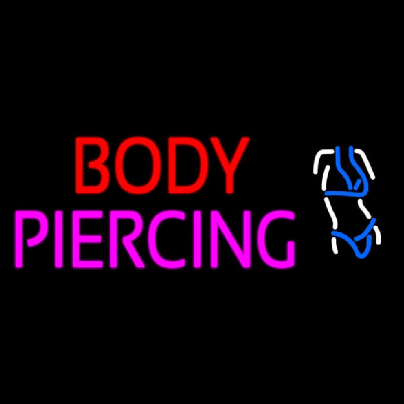 Body Piercing Logo Neon Skilt