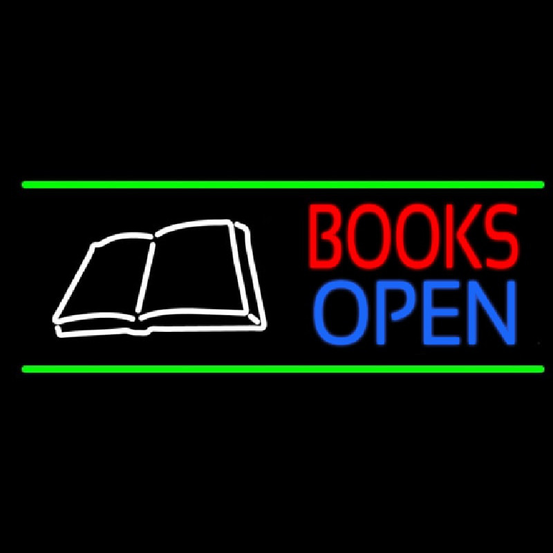 Book Open Logo Neon Skilt