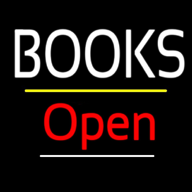 Books Open Yellow Line Neon Skilt