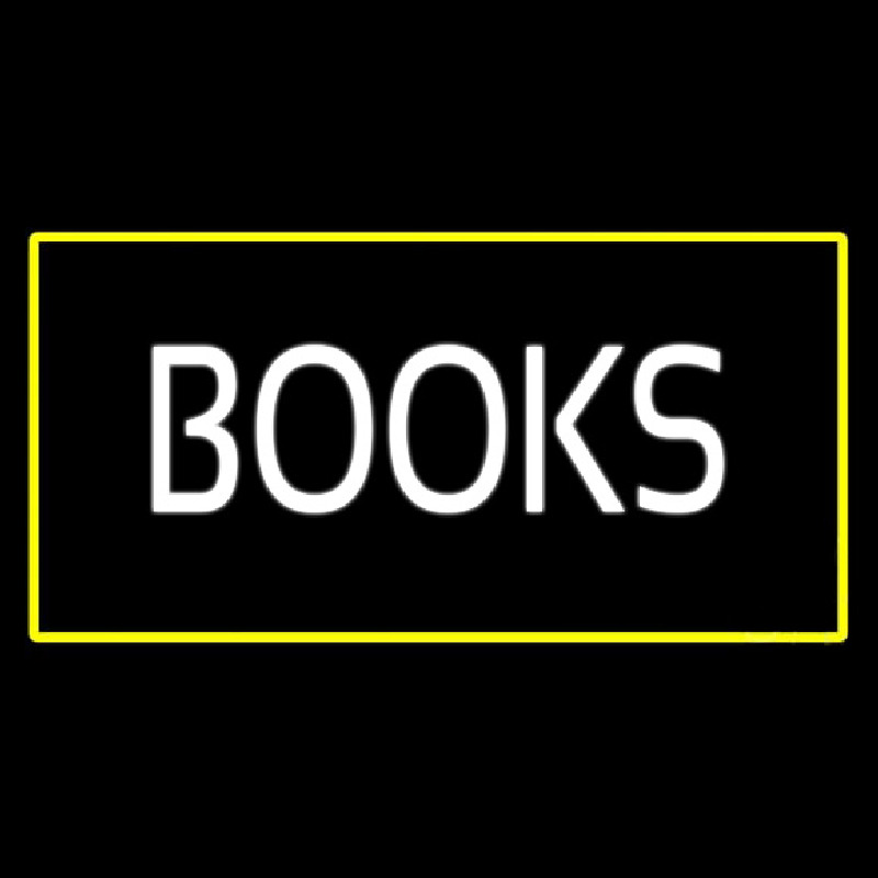 Books Yellow Border Neon Skilt