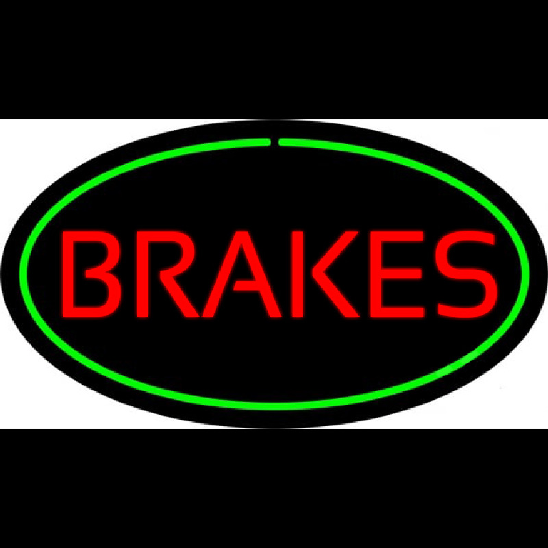 Brakes Green Oval Neon Skilt