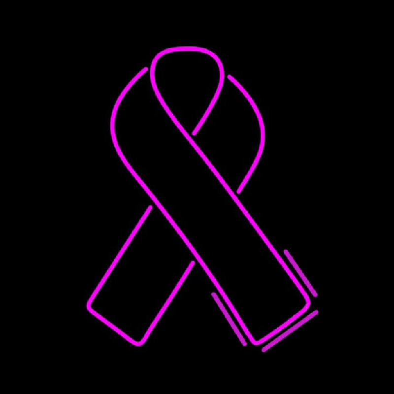 Breast Cancer Ribbon Neon Skilt