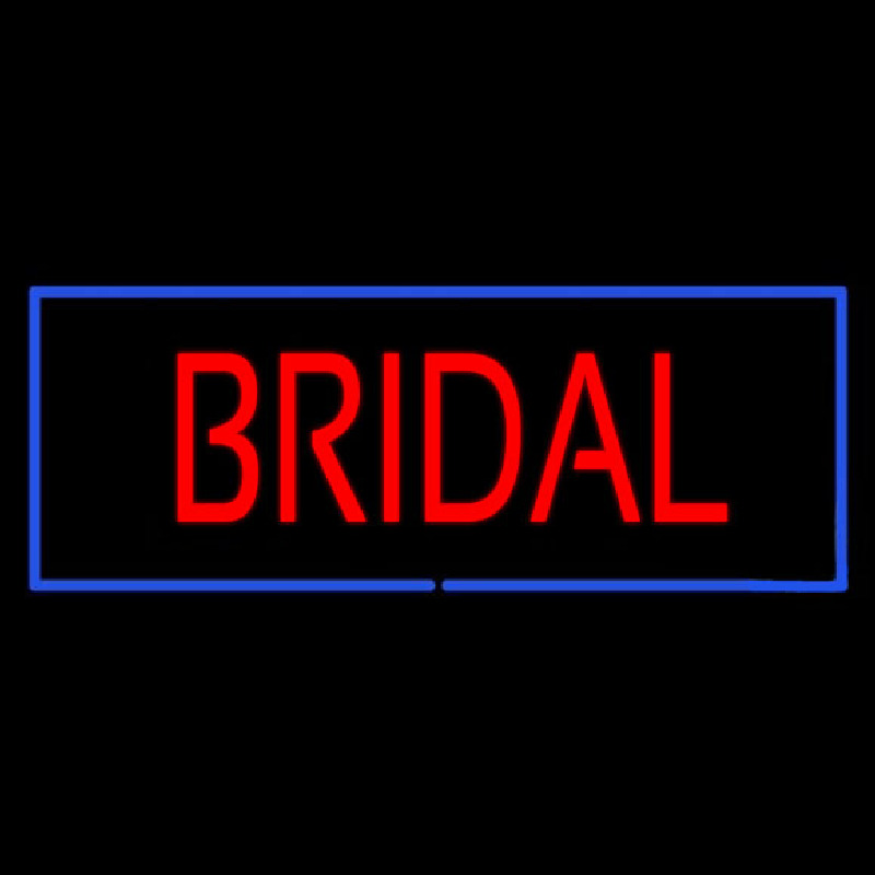 Bridal Rectangle Blue Neon Skilt