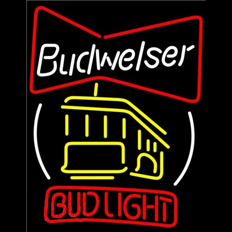Bud Cable Car Beer Sign Neon Skilt