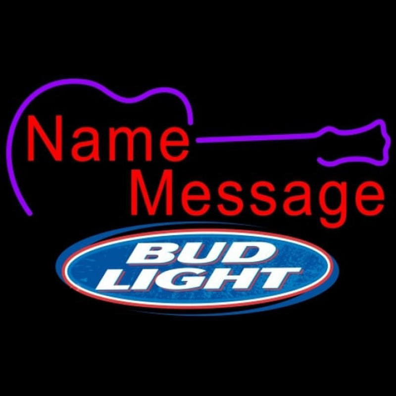 Bud Light Acoustic Guitar Beer Sign Neon Skilt