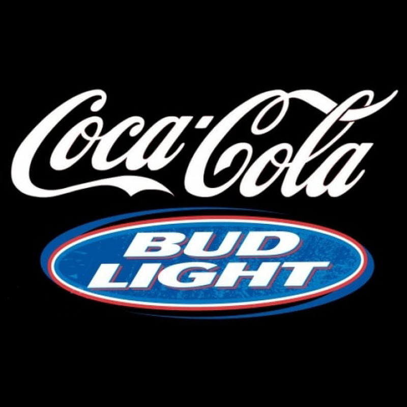 Bud Light Coca Cola White Beer Sign Neon Skilt