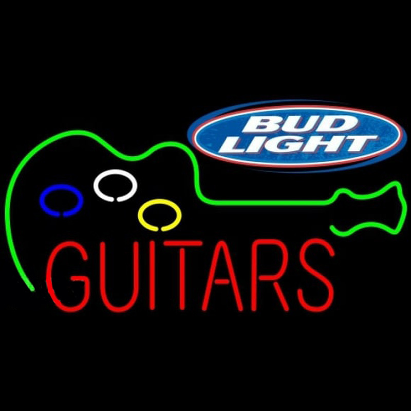 Bud Light Guitar Flashing Beer Sign Neon Skilt