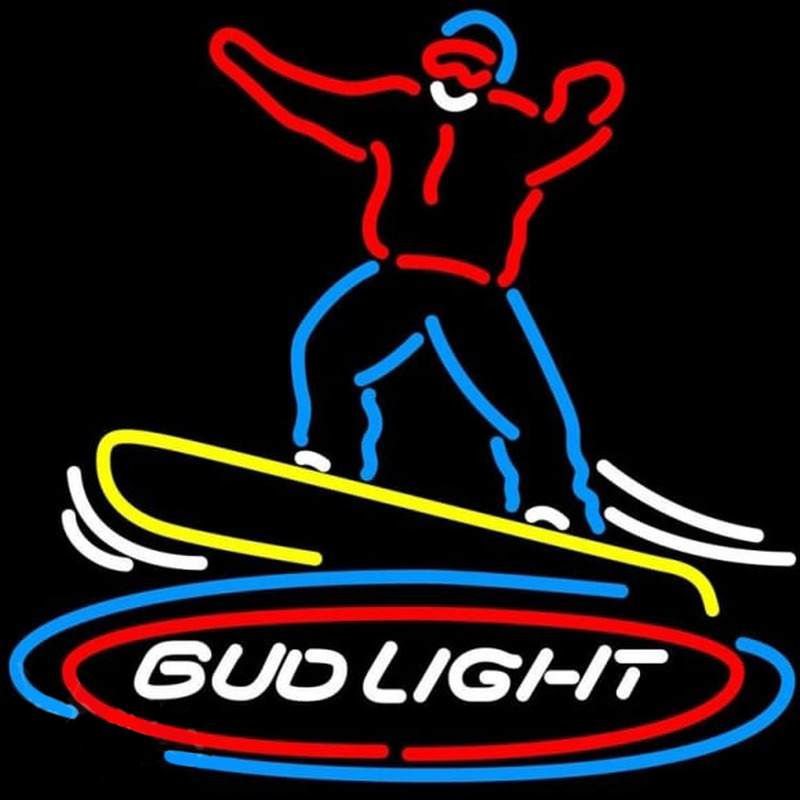 Bud Light Snowboarder Beer Sign Neon Skilt
