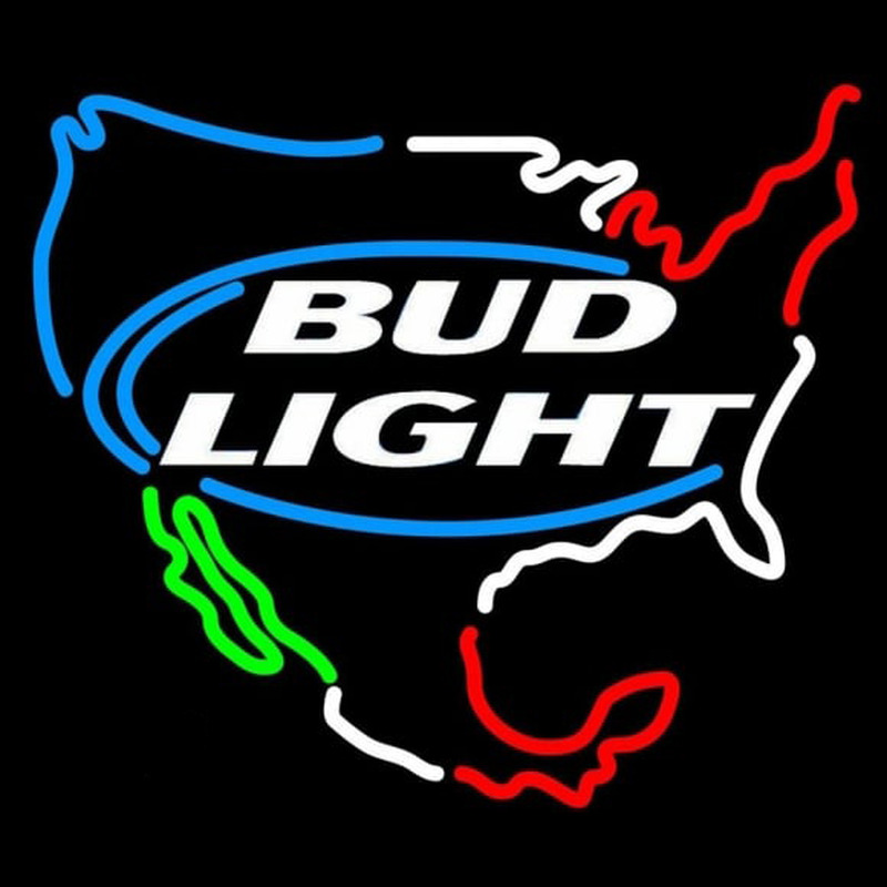 Bud Light Usa Map Beer Sign Neon Skilt