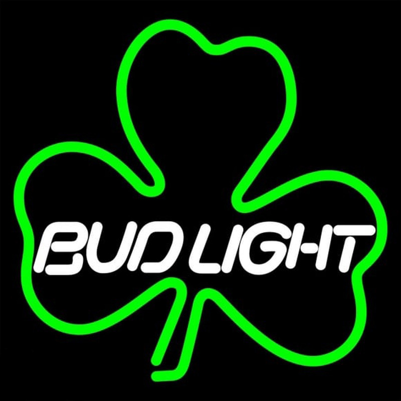 Budlight Green Clover Beer Sign Neon Skilt