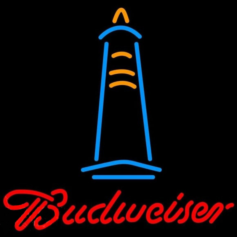 Budweise Lighthouse Beer Sign Neon Skilt