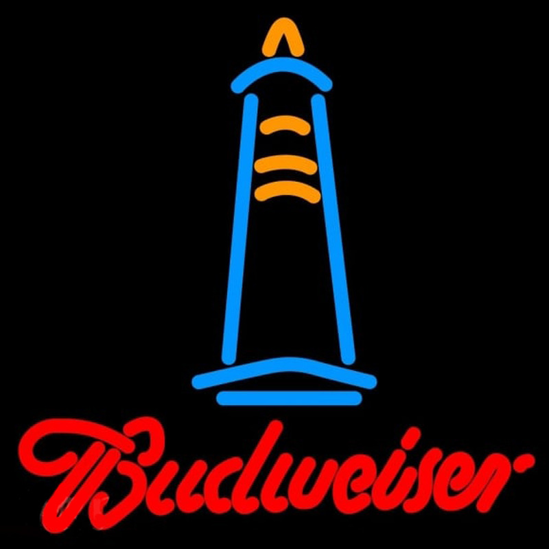 Budweise Lighthouse Beer Sign Neon Skilt