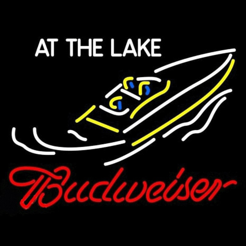 Budweiser At The Lake Neon Skilt