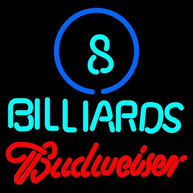 Budweiser Ball Billiards Pool Beer Sign Neon Skilt