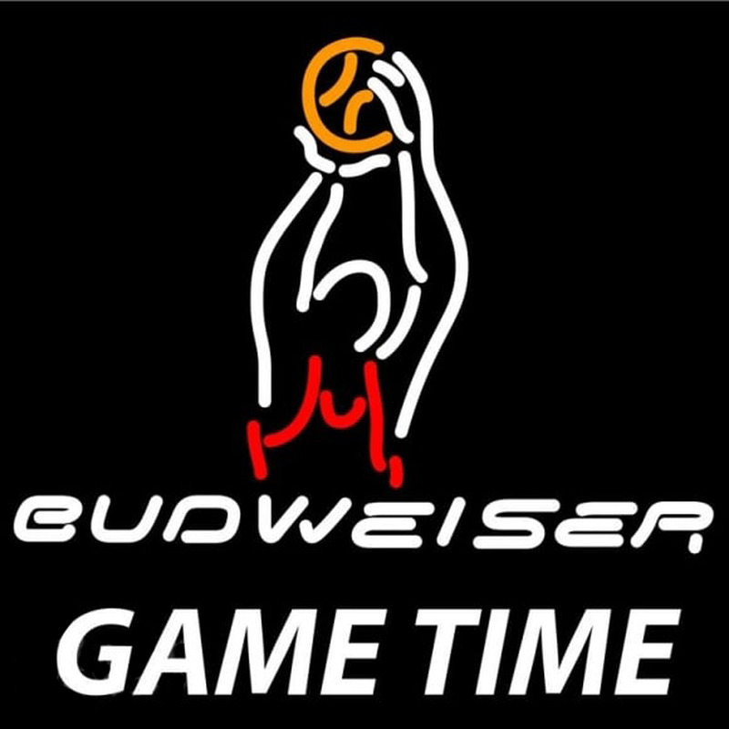 Budweiser Basketball Gametime Beer Sign Neon Skilt
