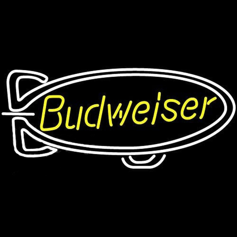Budweiser Blimp Beer Sign Neon Skilt
