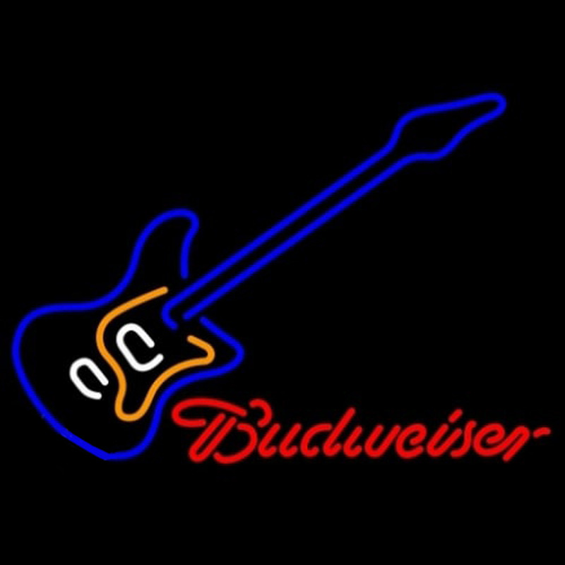 Budweiser Blue Electric Guitar Neon Skilt