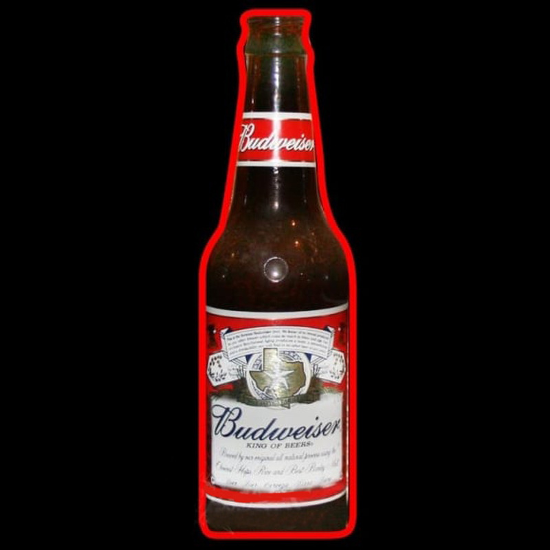 Budweiser Bottle Beer Sign Neon Skilt