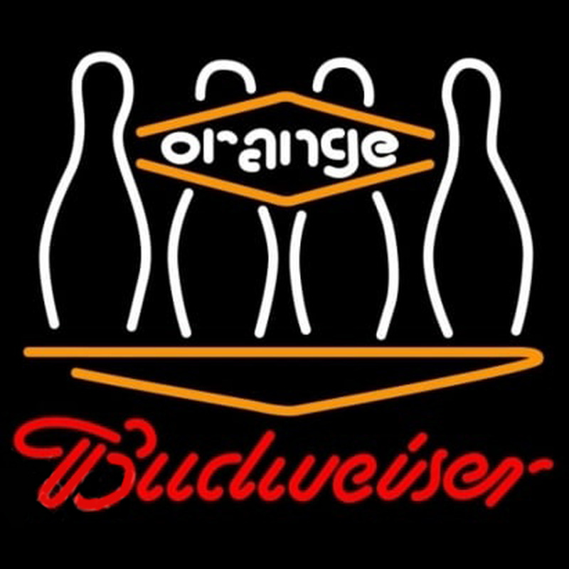 Budweiser Bowling Orange Neon Skilt