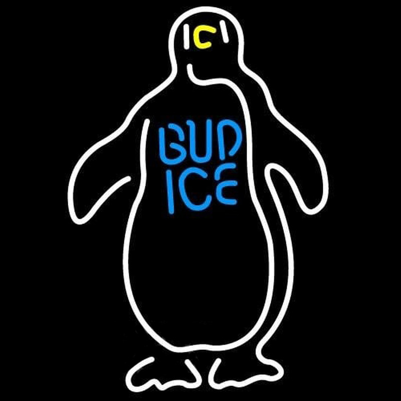 Budweiser Bud Ice Penguin Beer Sign Neon Skilt