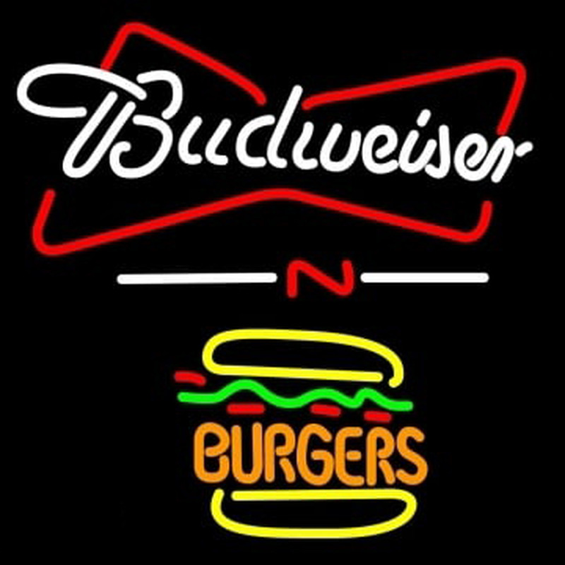 Budweiser Burgers Neon Skilt