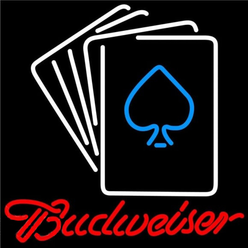 Budweiser Cards Beer Sign Neon Skilt