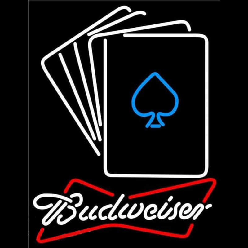Budweiser Cards Beer Sign Neon Skilt