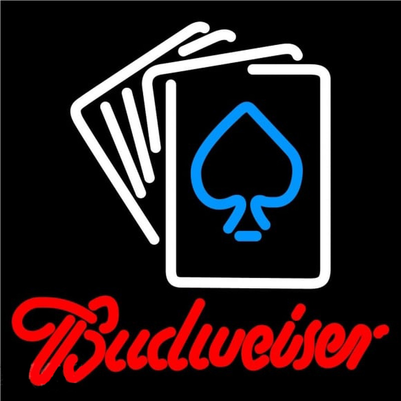 Budweiser Cards Beer Sign Neon Skilt
