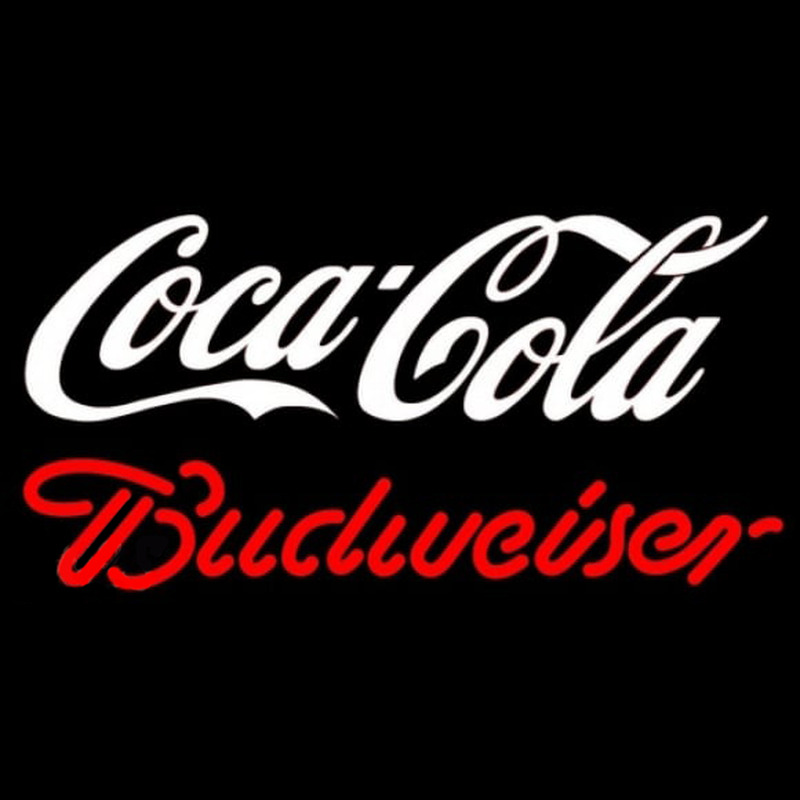 Budweiser Coca Cola White Beer Sign Neon Skilt