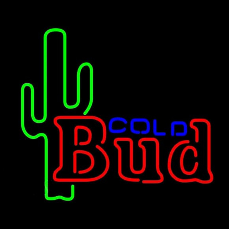 Budweiser Cold Cactus Beer Sign Neon Skilt
