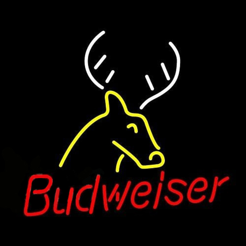 Budweiser Deer Beer Sign Neon Skilt