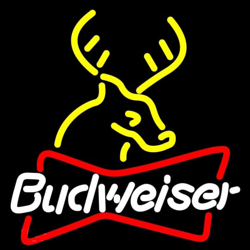 Budweiser Deer Beer Sign Neon Skilt