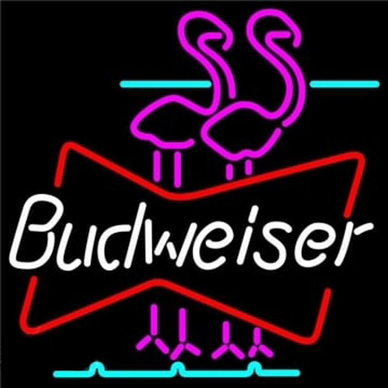 Budweiser Flamingo Neon Skilt