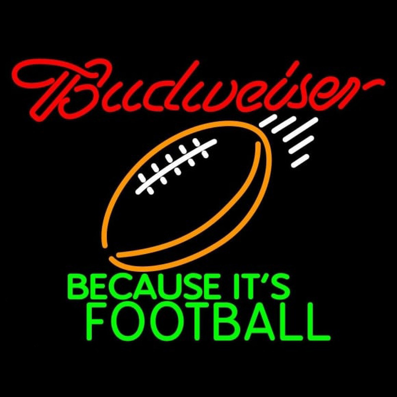 Budweiser Football Beer Sign Neon Skilt