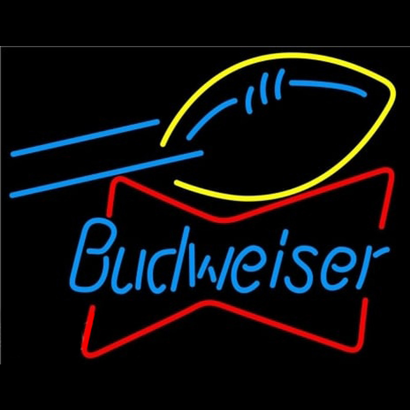 Budweiser Football Bowtie Neon Skilt