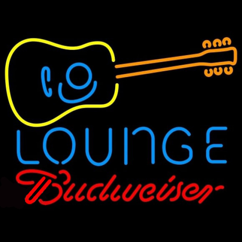 Budweiser Guitar Lounge Beer Sign Neon Skilt