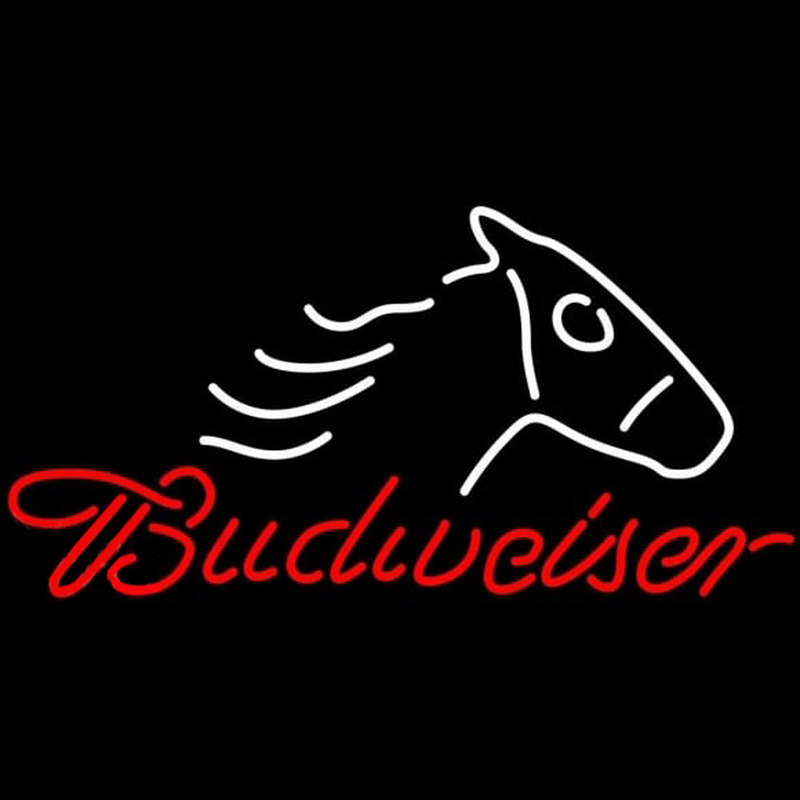 Budweiser Horse Head Beer Sign Neon Skilt