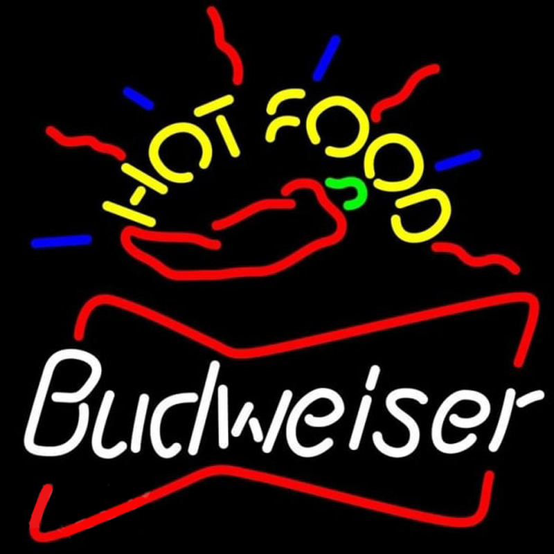 Budweiser Hot Food Beer Sign Neon Skilt