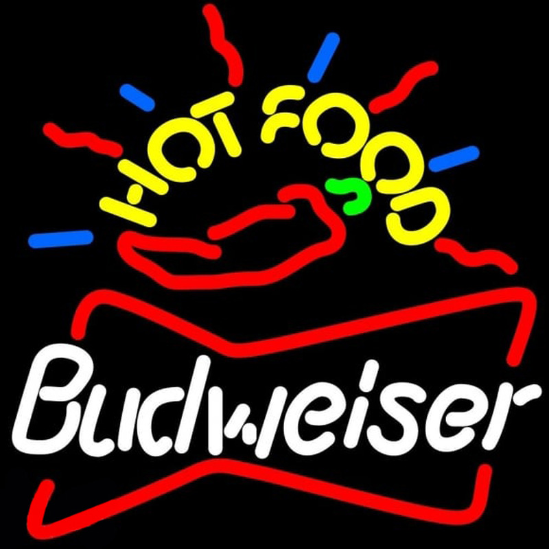 Budweiser Hot Food Beer Sign Neon Skilt