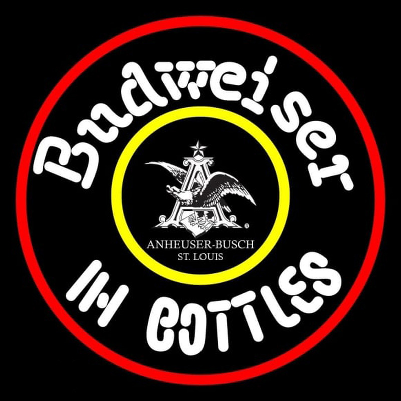 Budweiser In Bottles Beer Sign Neon Skilt