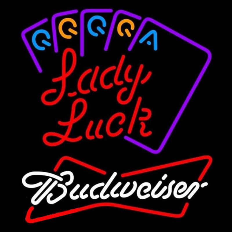 Budweiser Lady Luck Series Beer Sign Neon Skilt