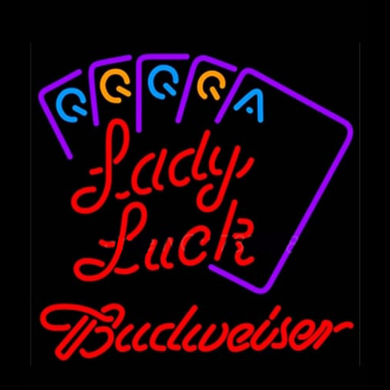 Budweiser Lady Luck Series Neon Skilt