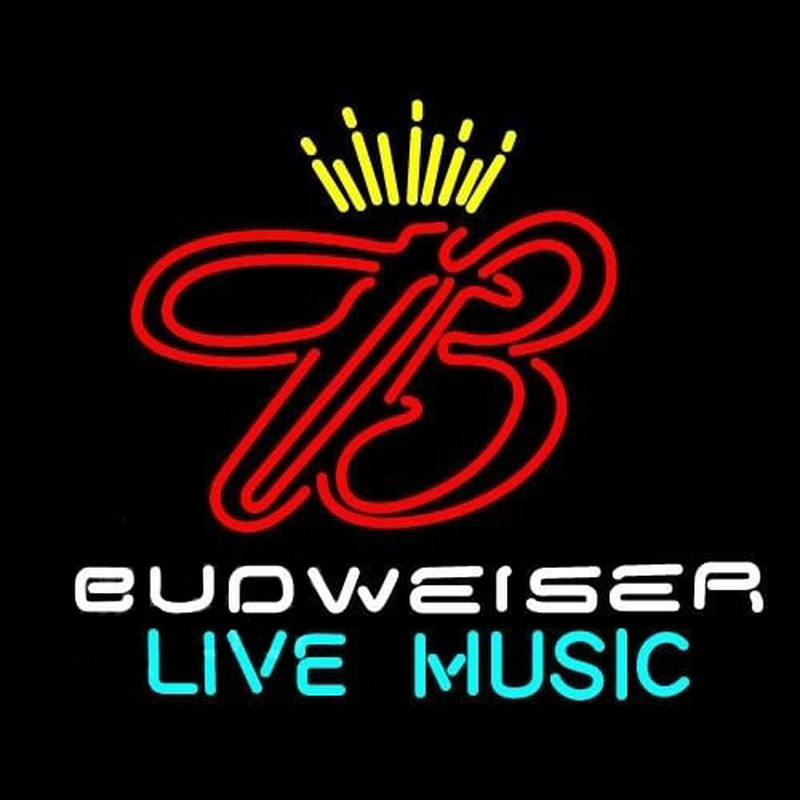 Budweiser Live Music 2 Beer Sign Neon Skilt