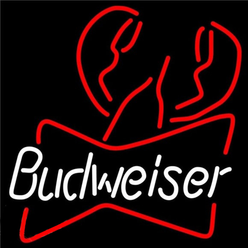 Budweiser Lobster Beer Sign Neon Skilt