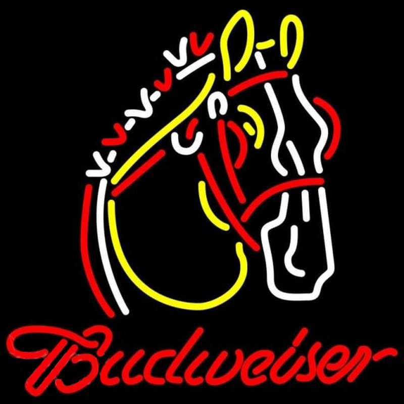 Budweiser Logo Horse Beer Sign Neon Skilt