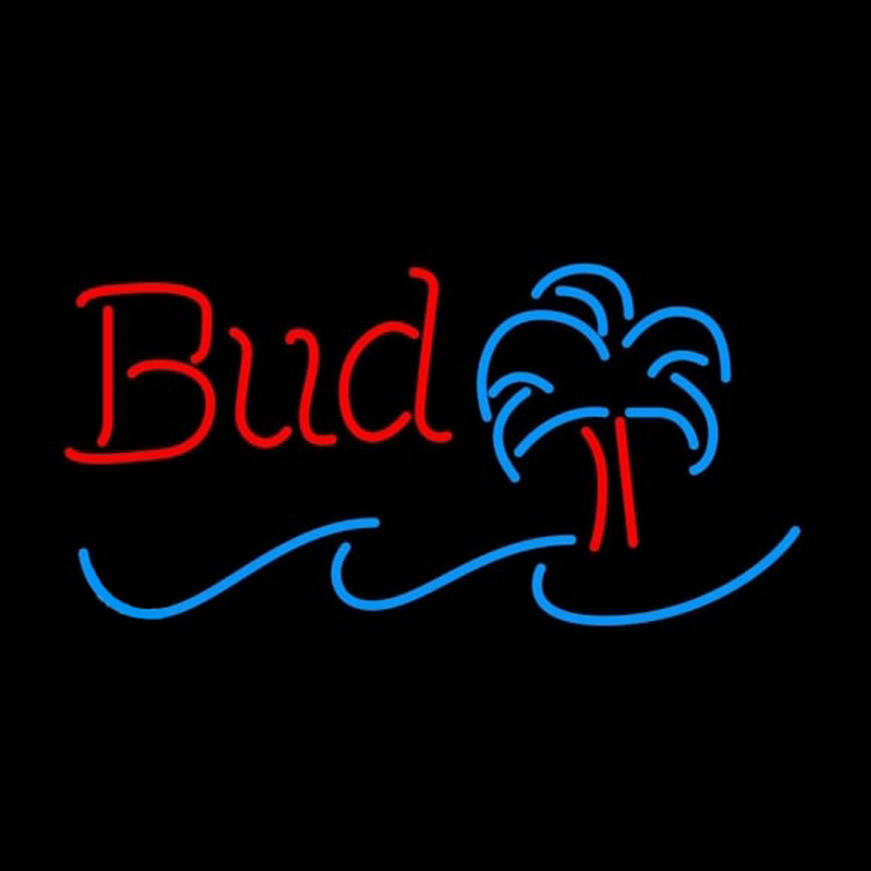 Budweiser Mini-palm Tree Beer Sign Neon Skilt