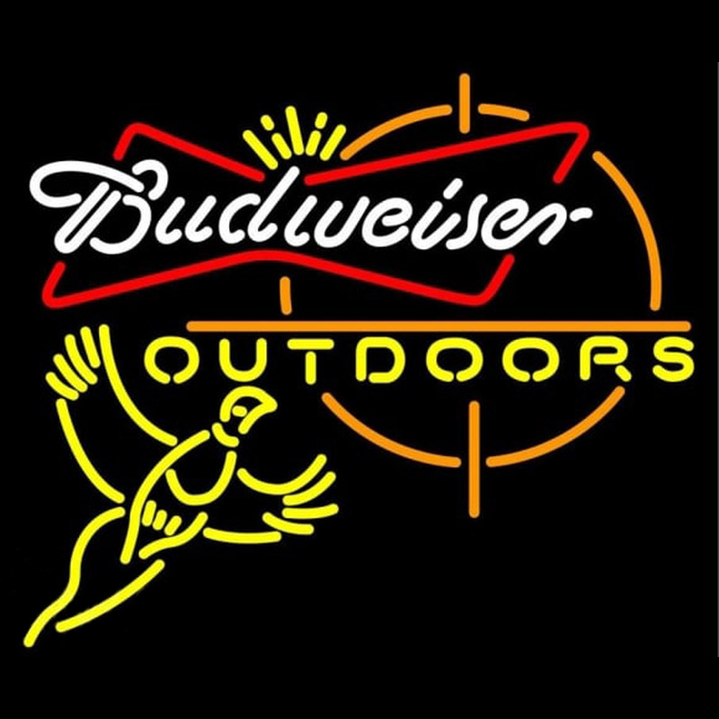 Budweiser Outdoors Pheasant Hunting Beer Sign Neon Skilt